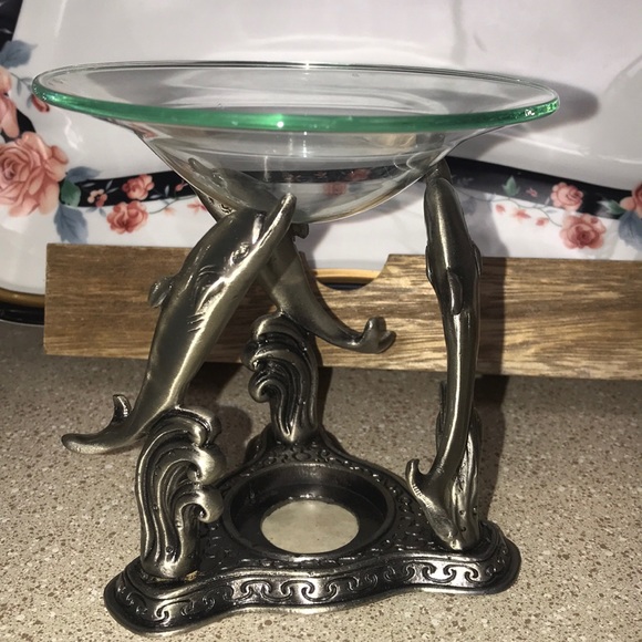 PartyLite Other - Dancing dolphins pewter candle holder NWT